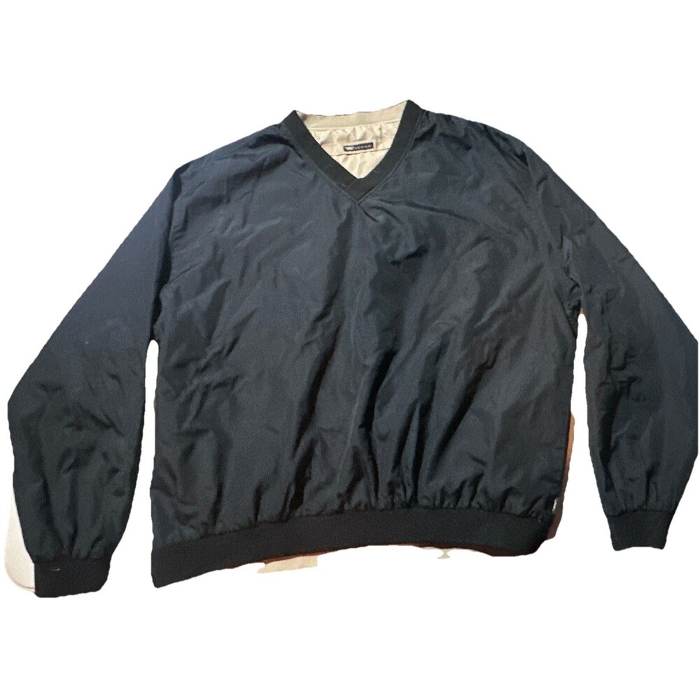 Wedge Golf Reversible Windbreaker Pullover Jacket Men’s XL Black V-Neck Lined